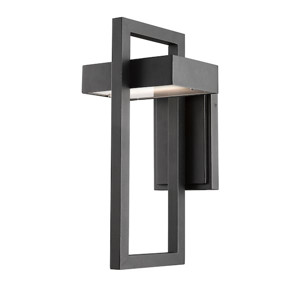 Z-Lite Luttrel 1 Light Outdoor Wall Sconce, Black & Frosted 566M-BK-LED - main